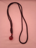 collier femme cordon noir rose