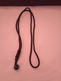 collier femme cordon noir bleu