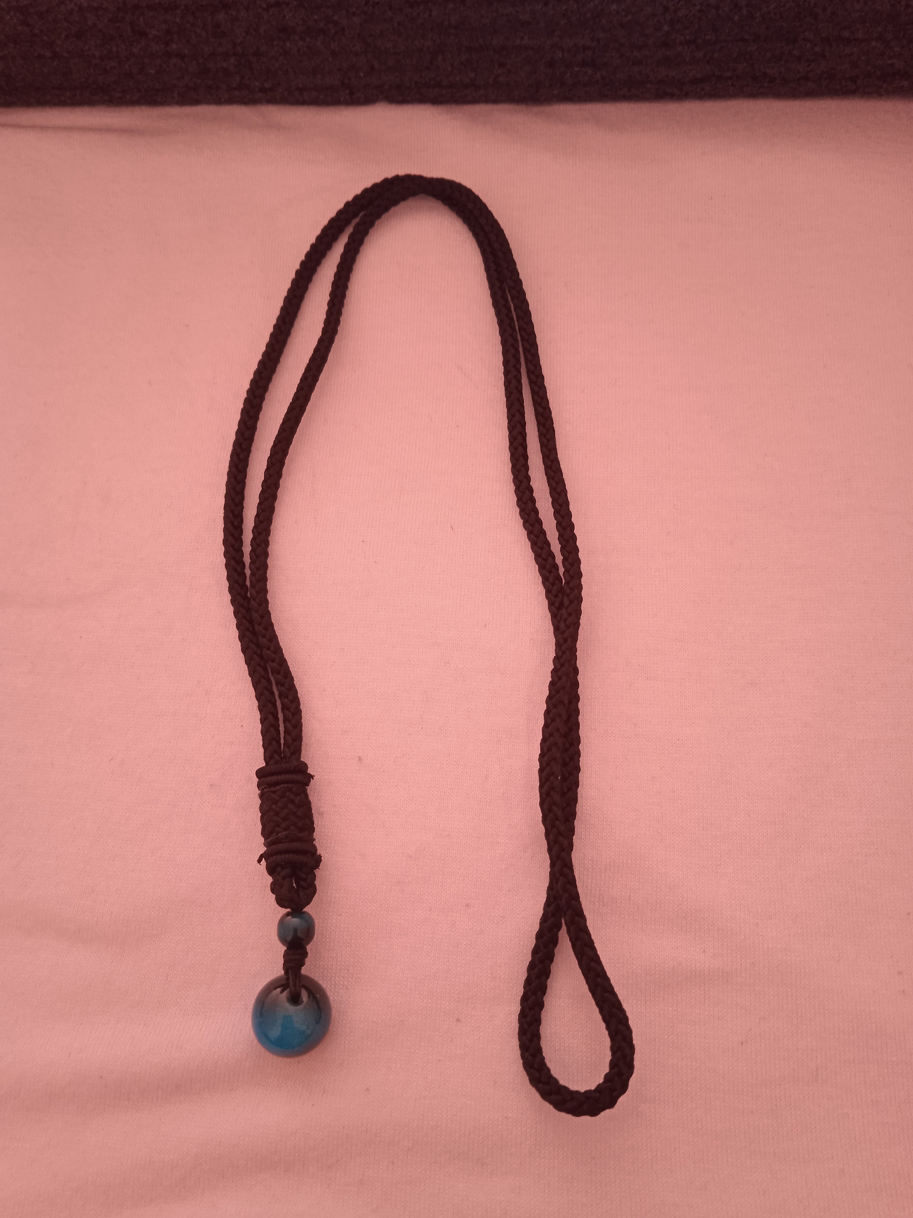 collier femme cordon noir bleu noir