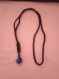 collier femme cordon noir bleu