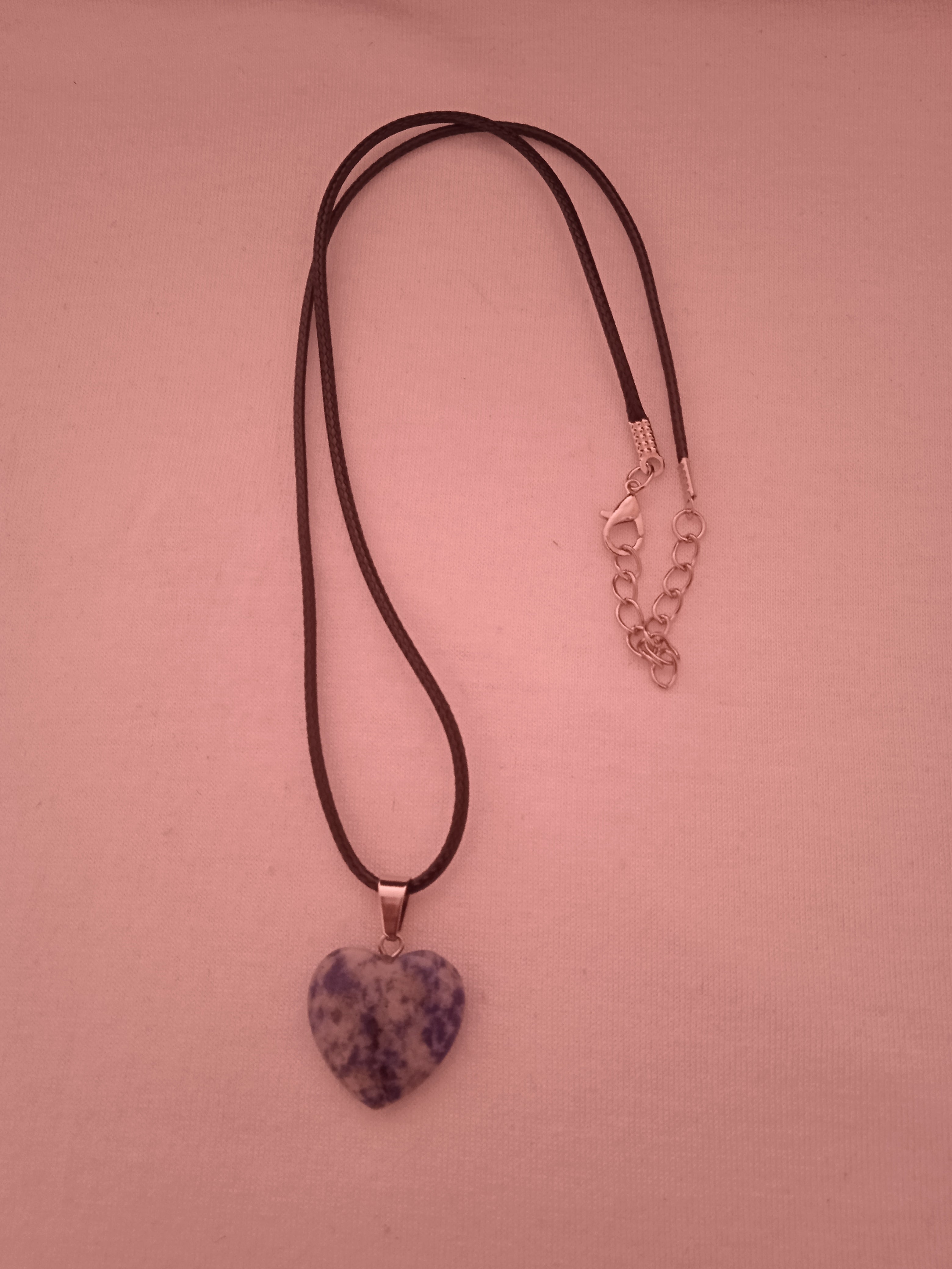 collier femme cordon acier bleu marbre noir