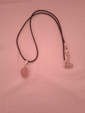 collier femme cordon + pendentif vert ovale améthyste