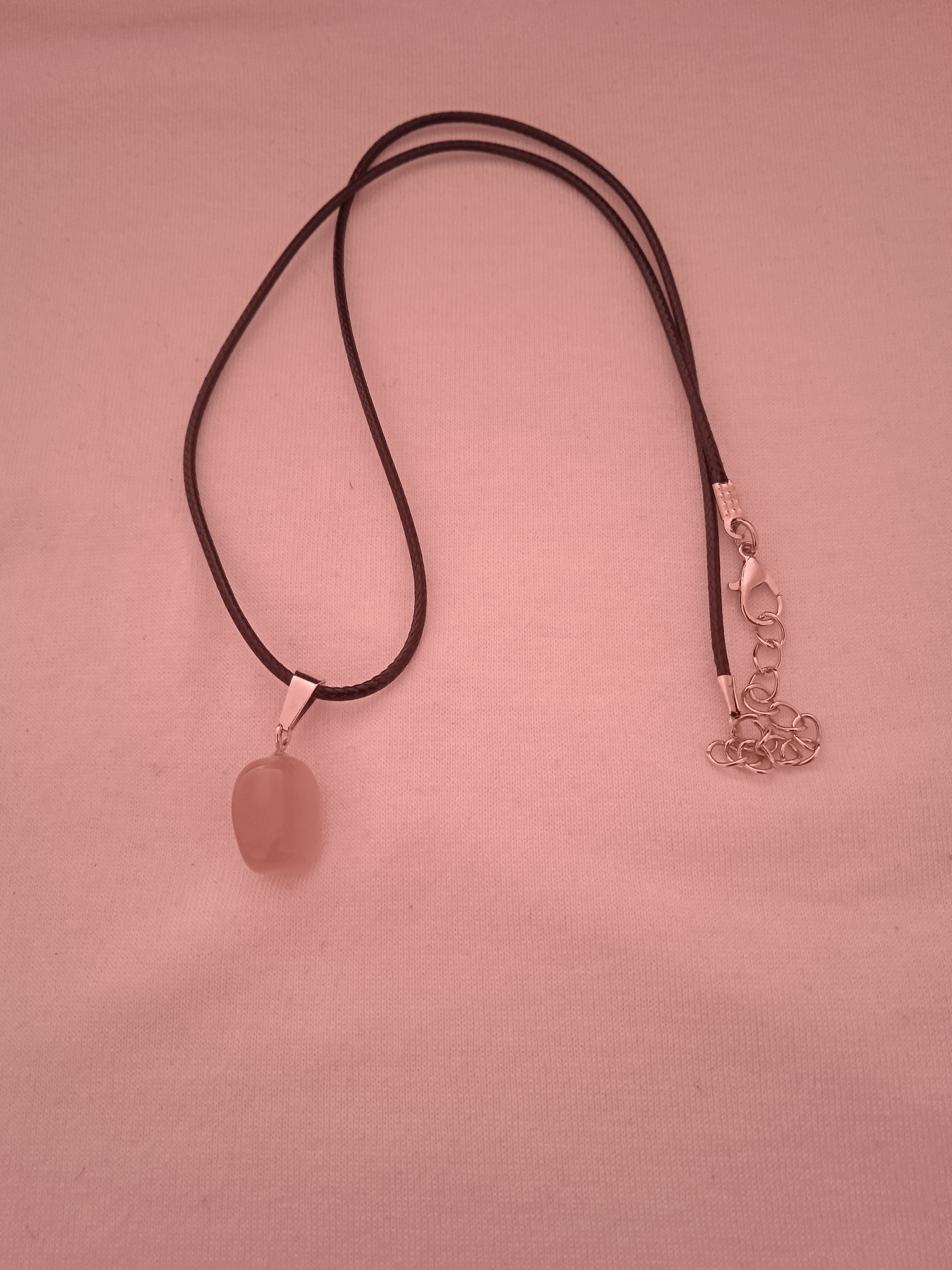 collier femme cordon + pendentif vert ovale améthyste