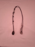 chaine fillette noir moderne pendentif pierre noir 10/12ans