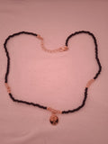 chaine femme plaqué or chic moderne perle noir pendentif arbre de souvenir