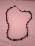chaine femme bleu turquoise marron acier