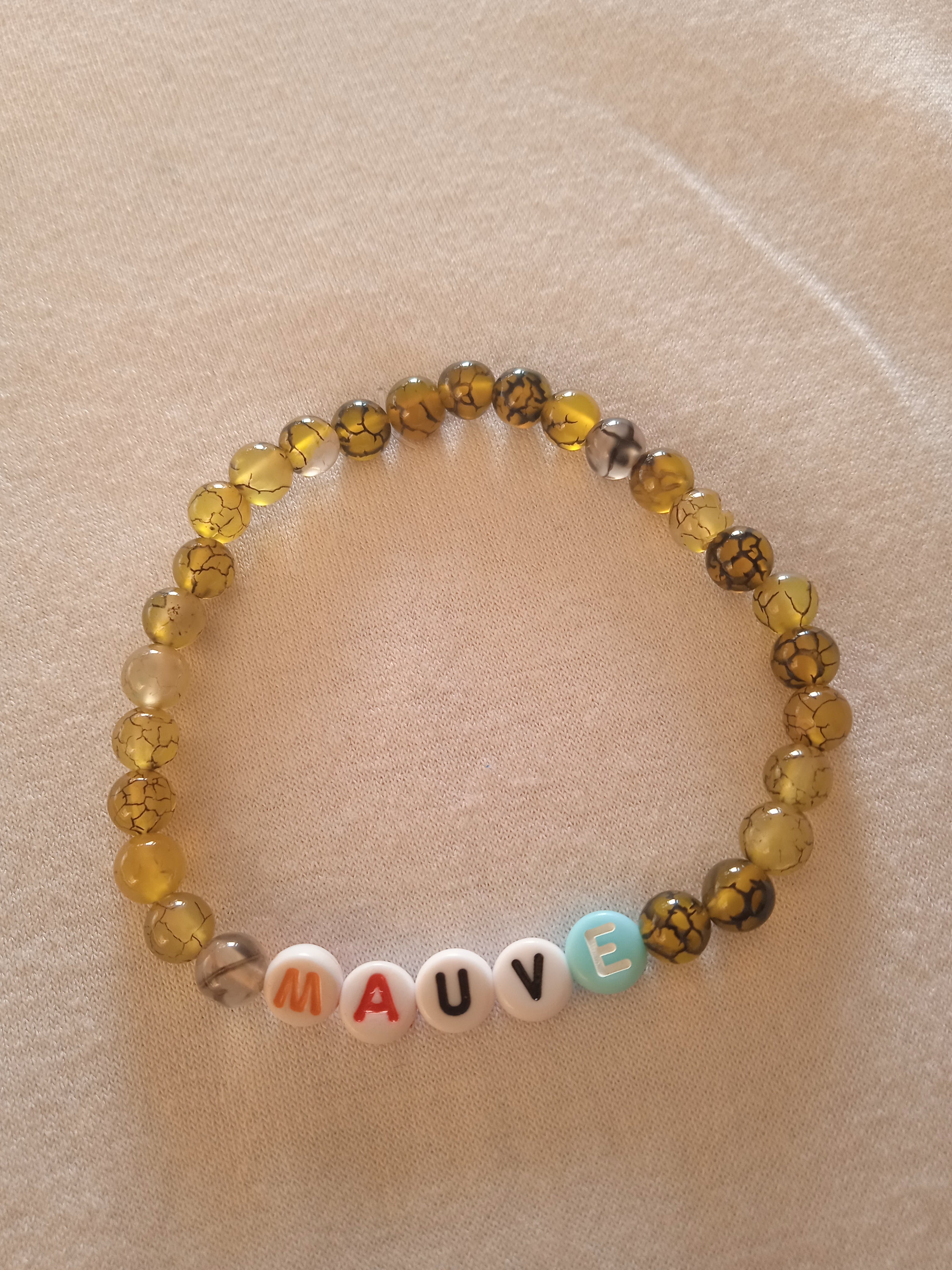 bracelet message "mauve" fait main