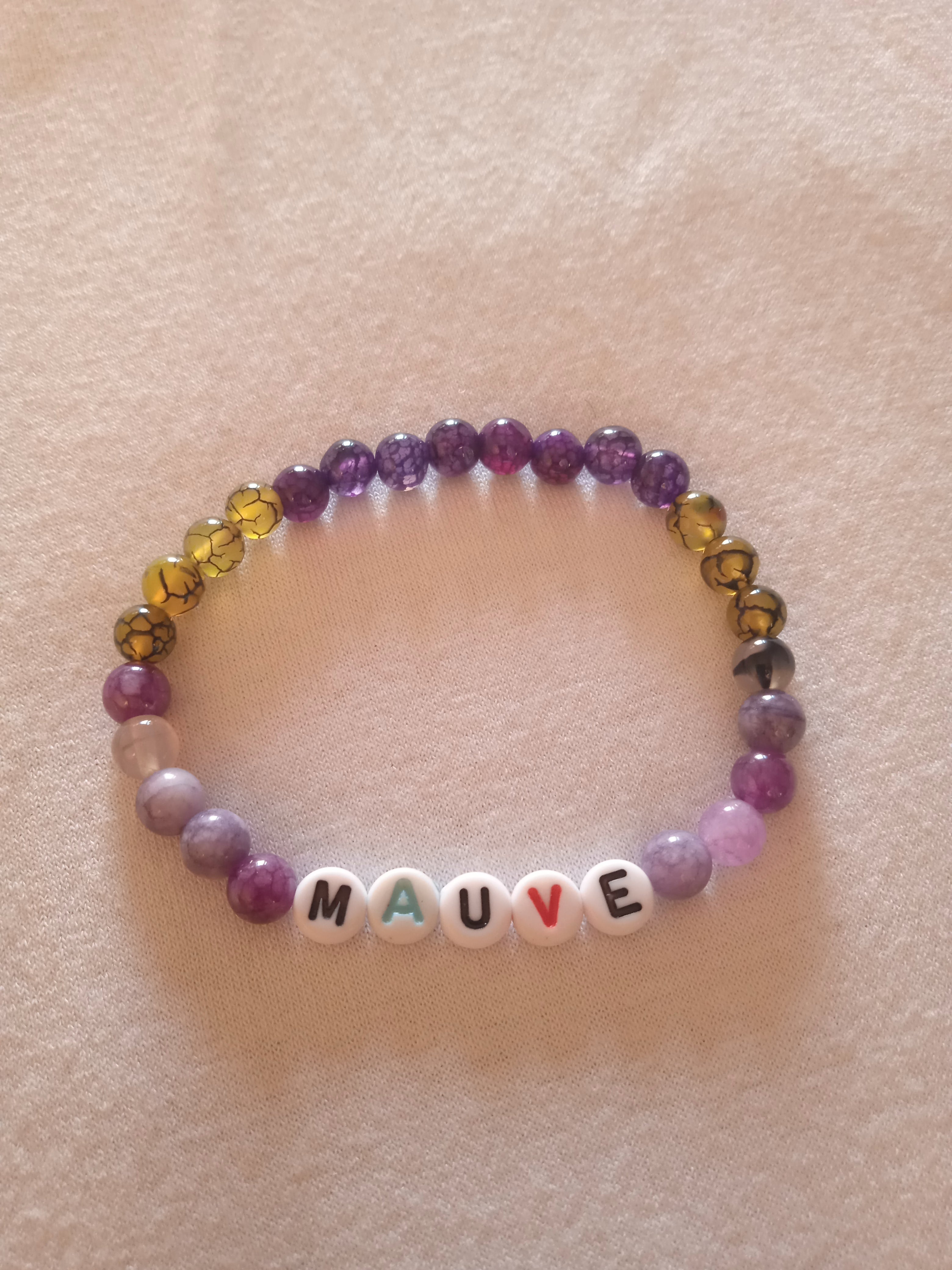 bracelet fait main message "Mauve"