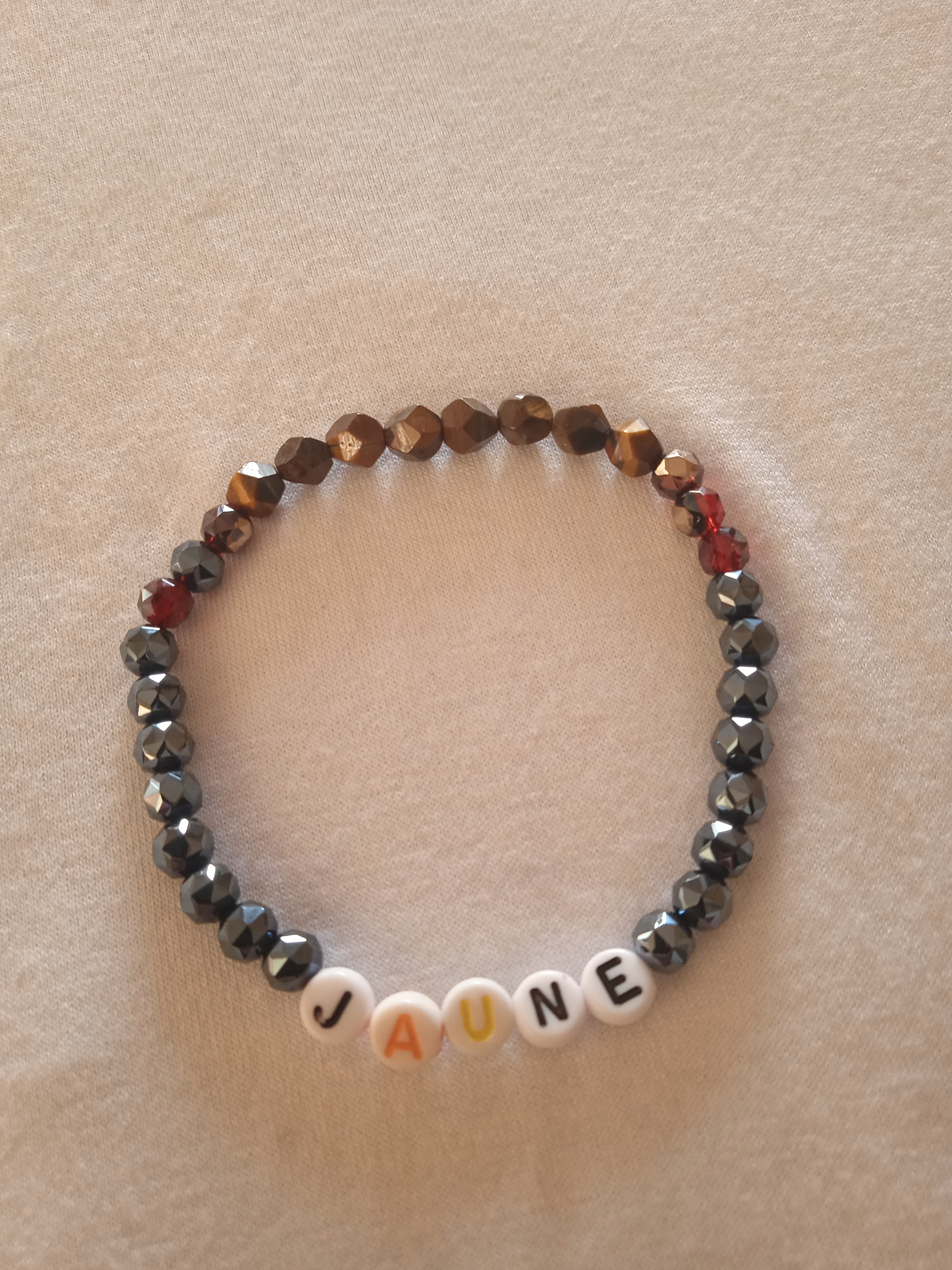 bracelet message "Jaune" fait main