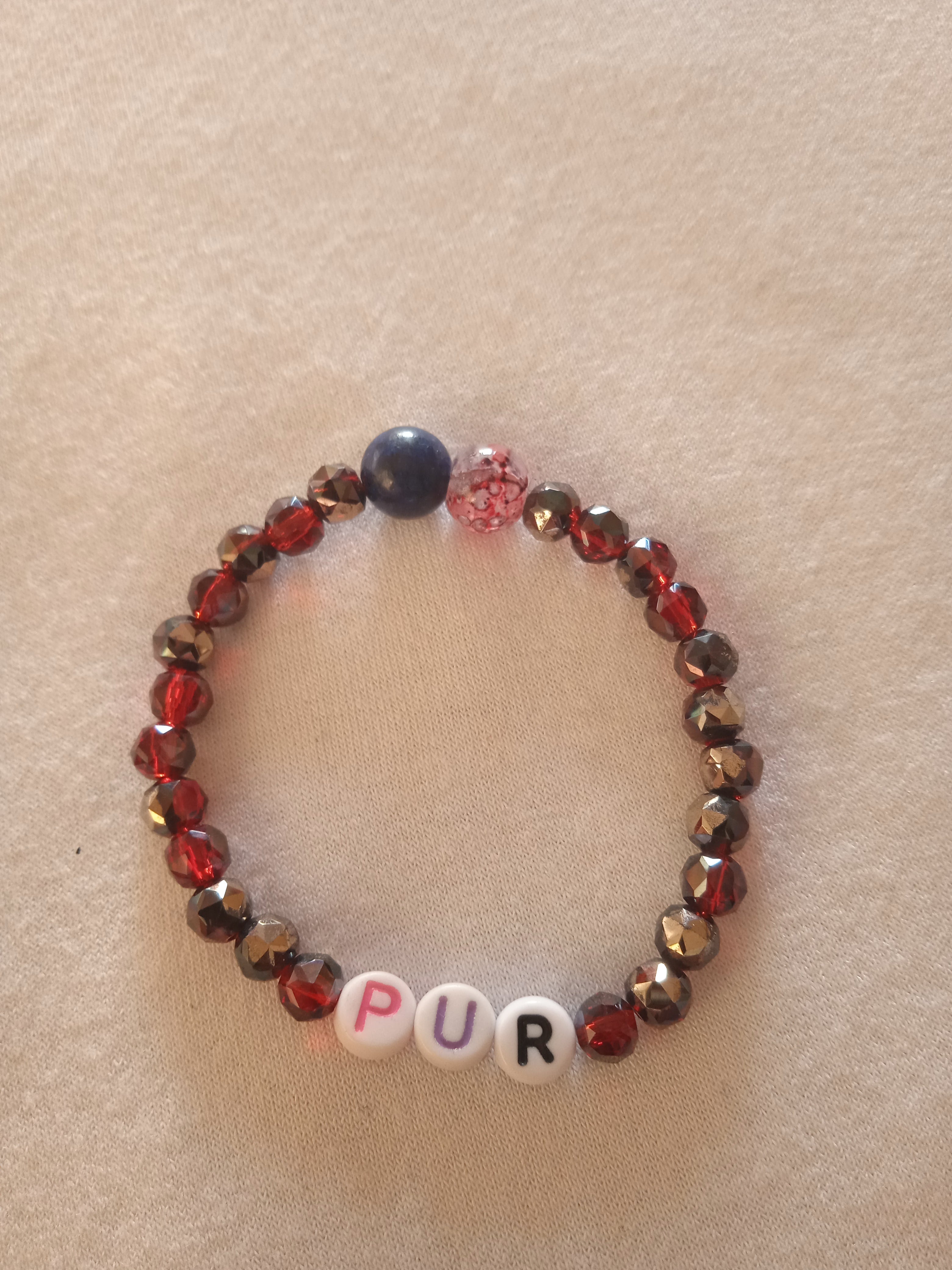 bracelet message "Pur" fait main