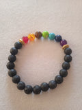 bracelet mixte en bois noir acier doré multicolore oeil de tigre
