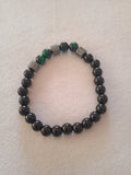 bracelet femme hématite acier noir & vert turquoise