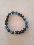 bracelet femme hématite obsidienne acier