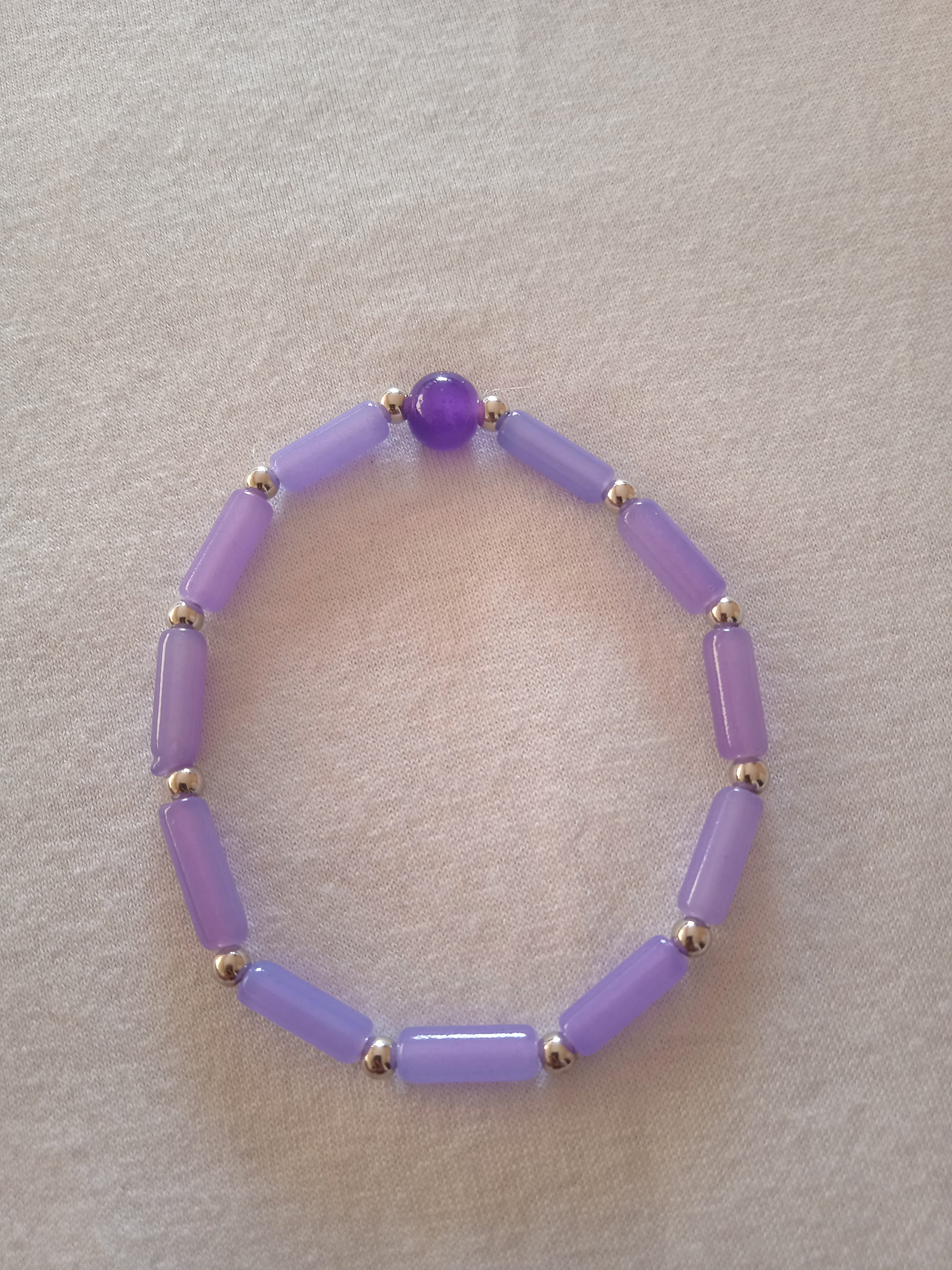 bracelet femme violet pierre violet allonger acier