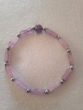 bracelet femme perles violet oeil de dragon acier