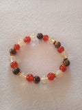 bracelet femme perles multicolore acier doré