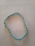 bracelet femme bleu turquoise acier en bambou de mer