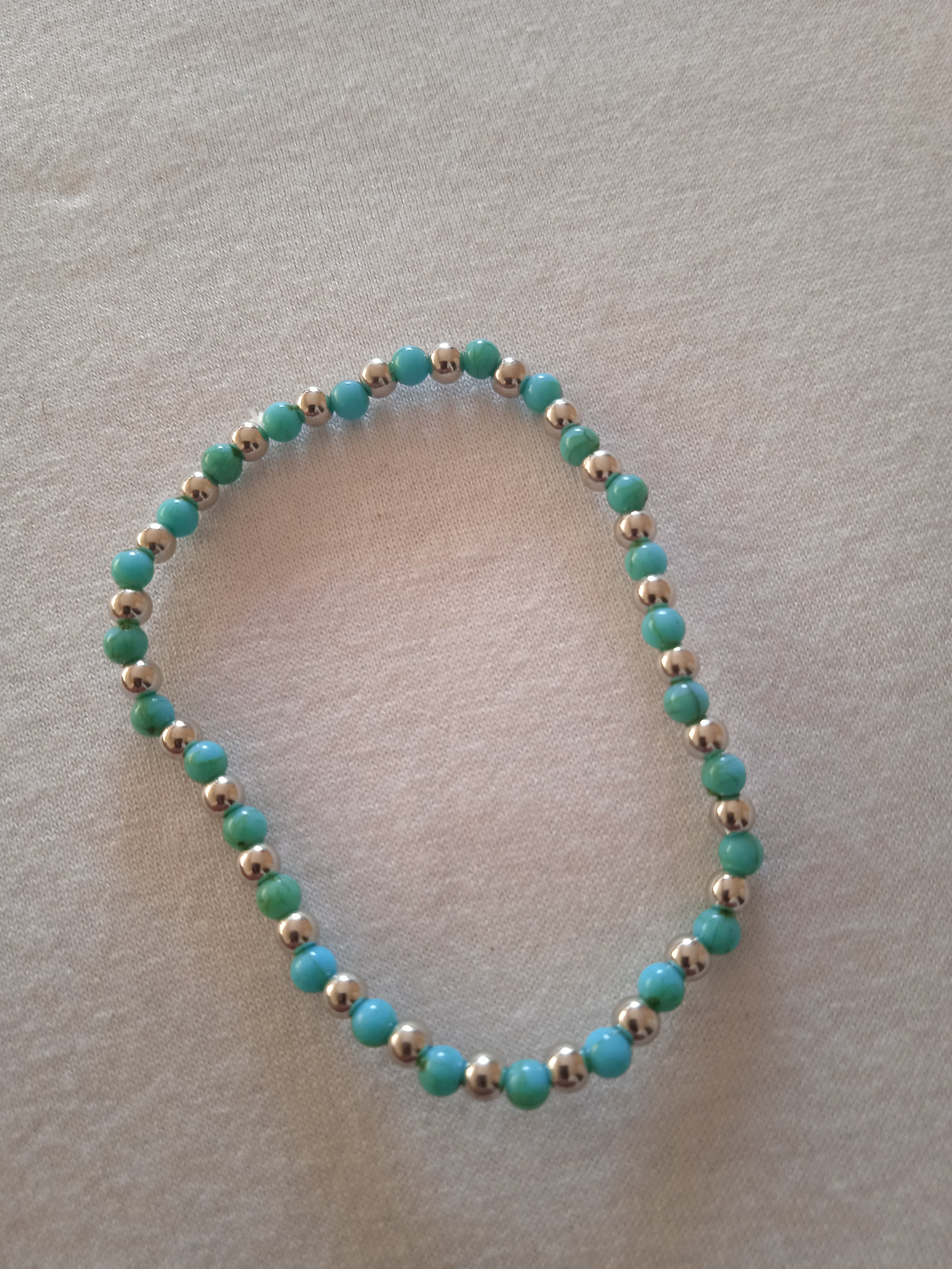 bracelet femme bleu turquoise acier en bambou de mer