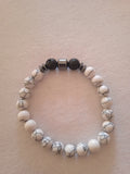 bracelet mixte oeil de tigre blanc noir en bois acier hématite