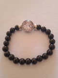 bracelet mixte géométrique breloque noir acier