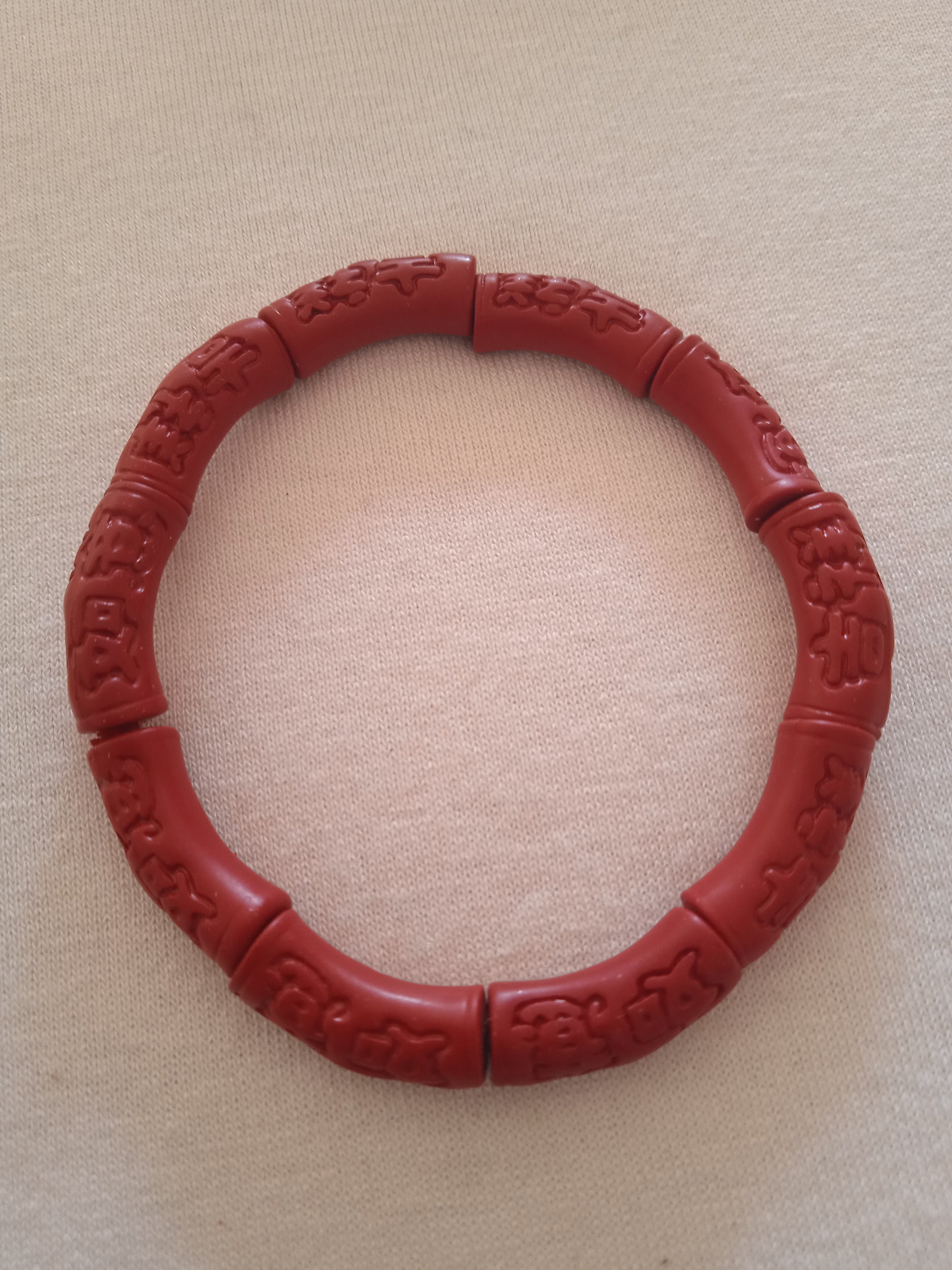 bracelet mixte cinabre rouge laqué jonc bakélite