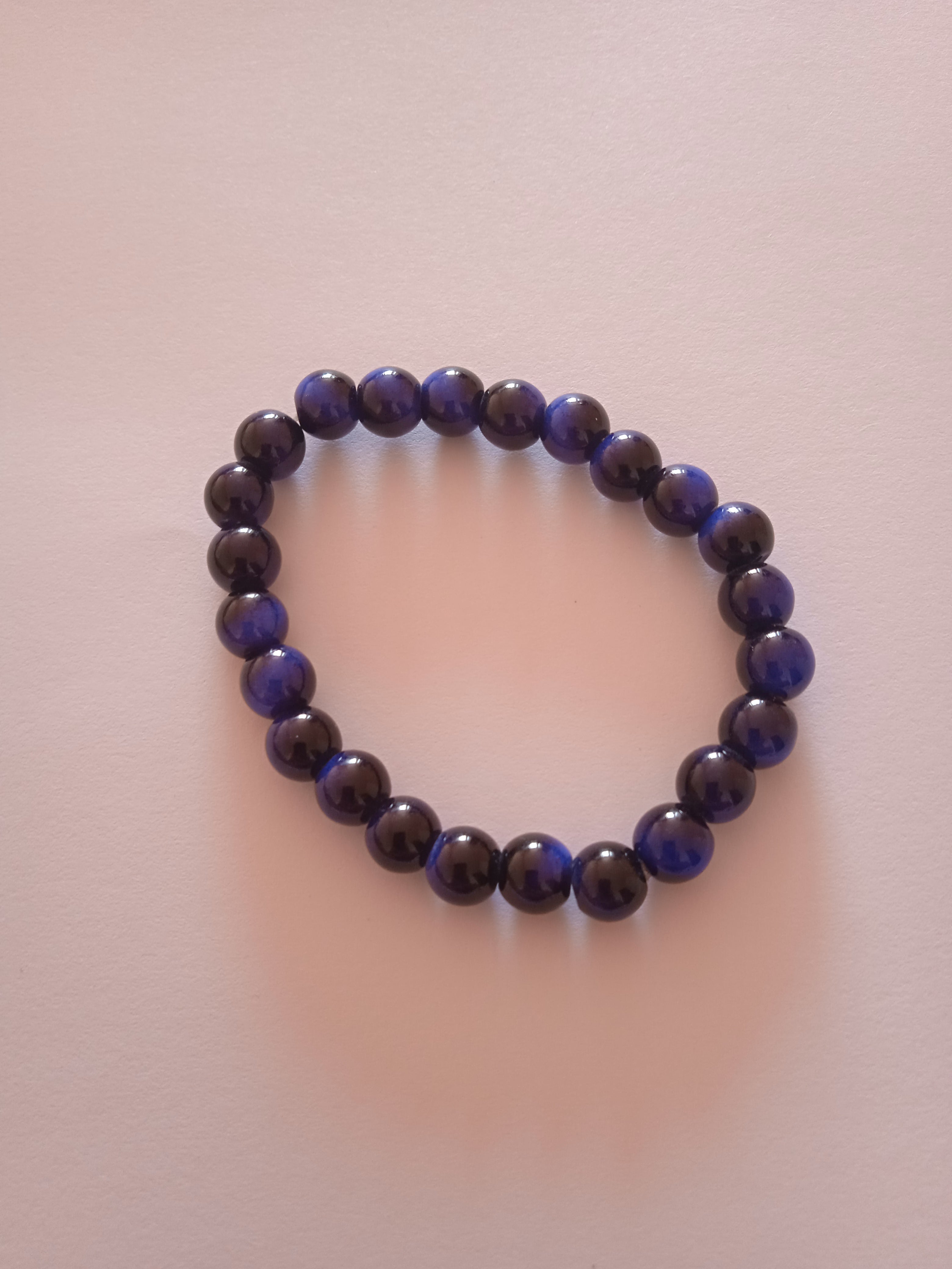 bracelet mixte pierre noir bleu d'azure oeil de protection tigre