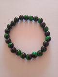 bracelet femme oeil de chat vert noir protection