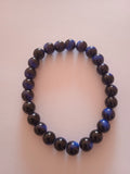 bracelet mixte oeil de tigre bleu turquoise noir protection