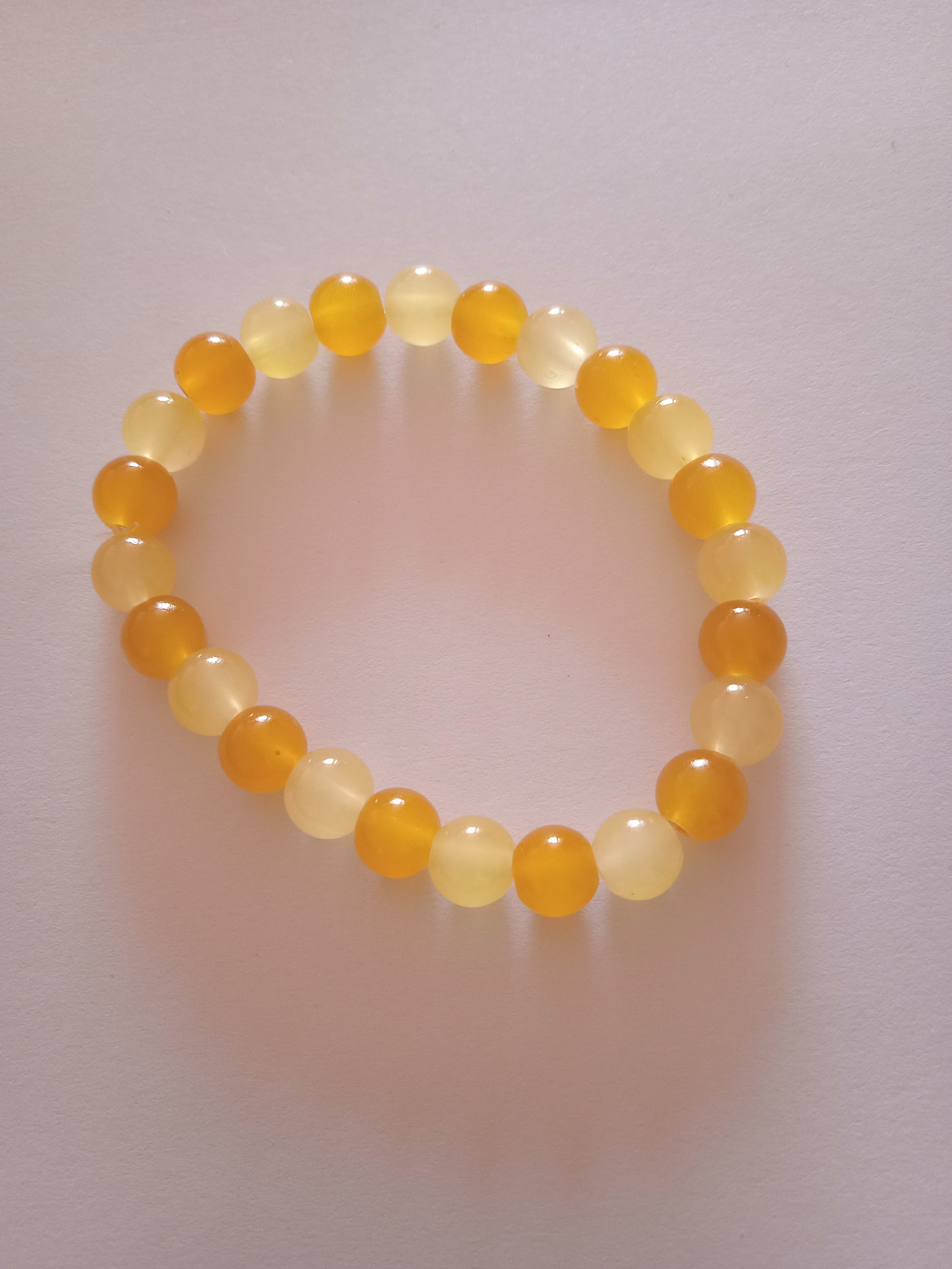 bracelet femme mélange perles jaune
