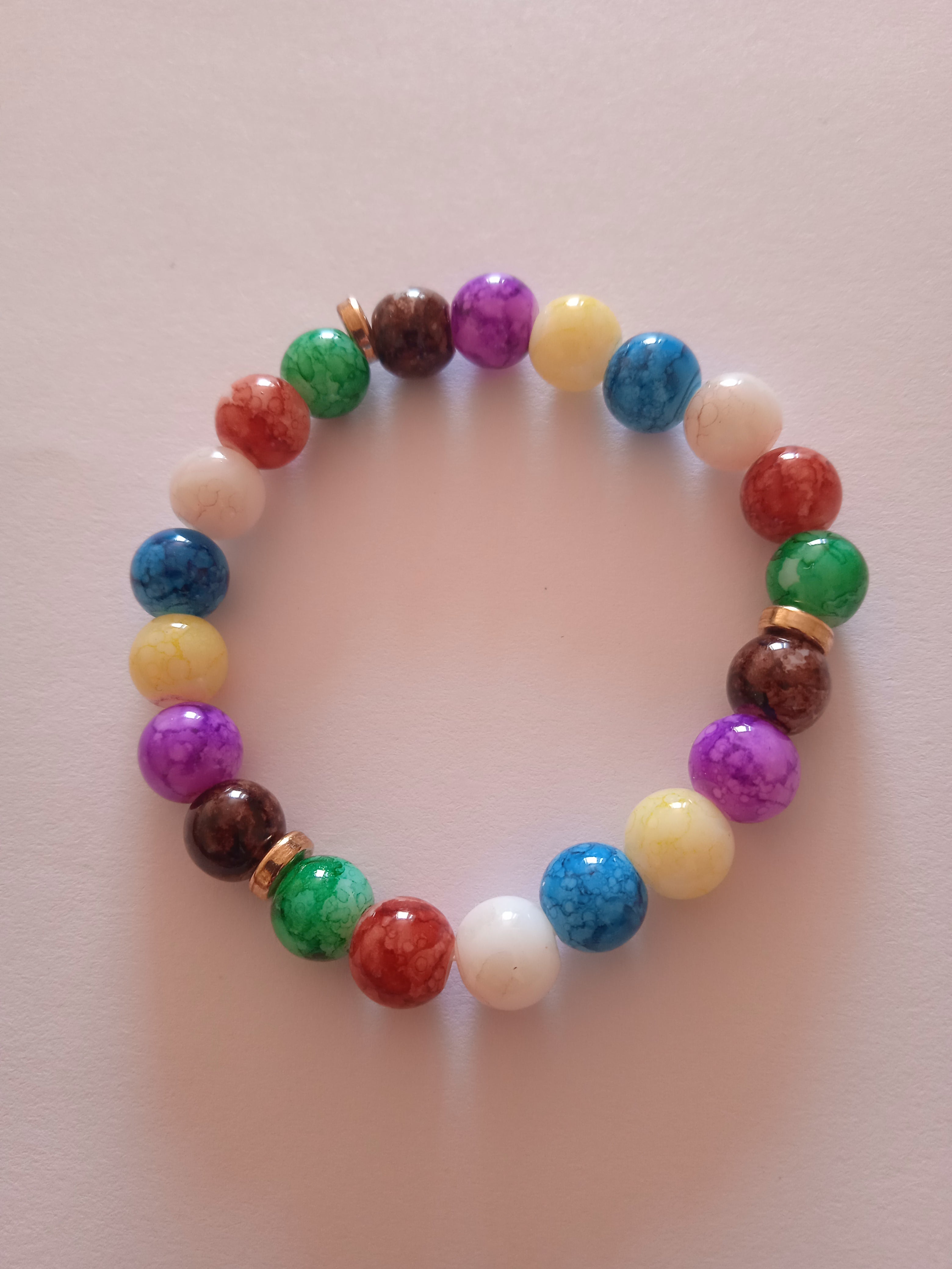 bracelet femme perles multicolore méditerranée doré