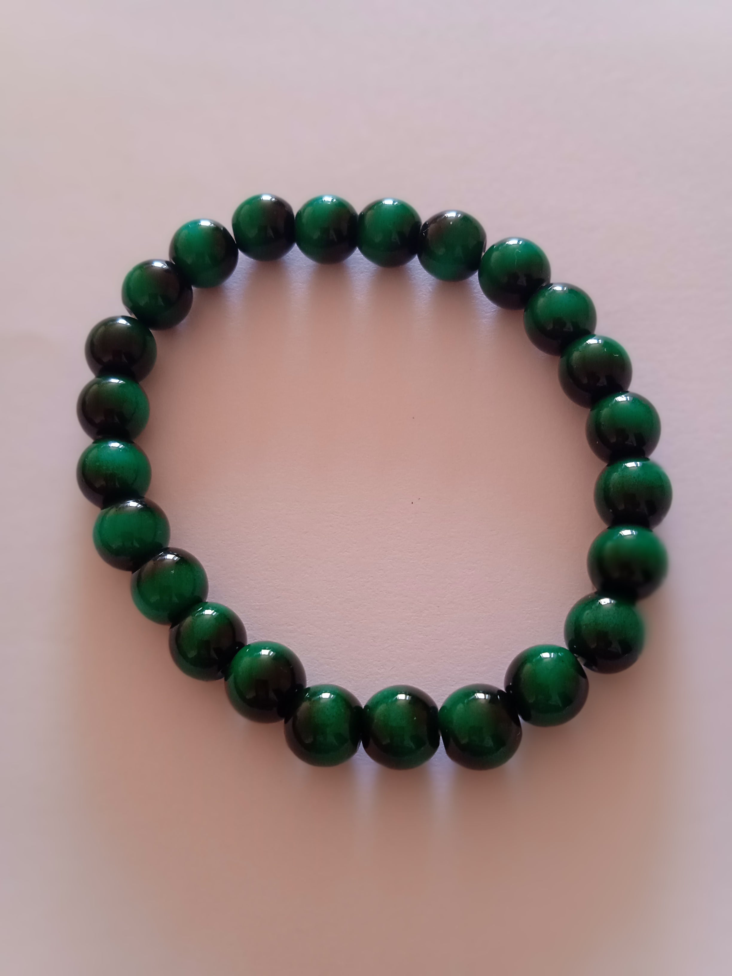 bracelet perles vert oeil de tigre vert noir turquoise