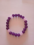 bracelet violet & rose protection améthyste