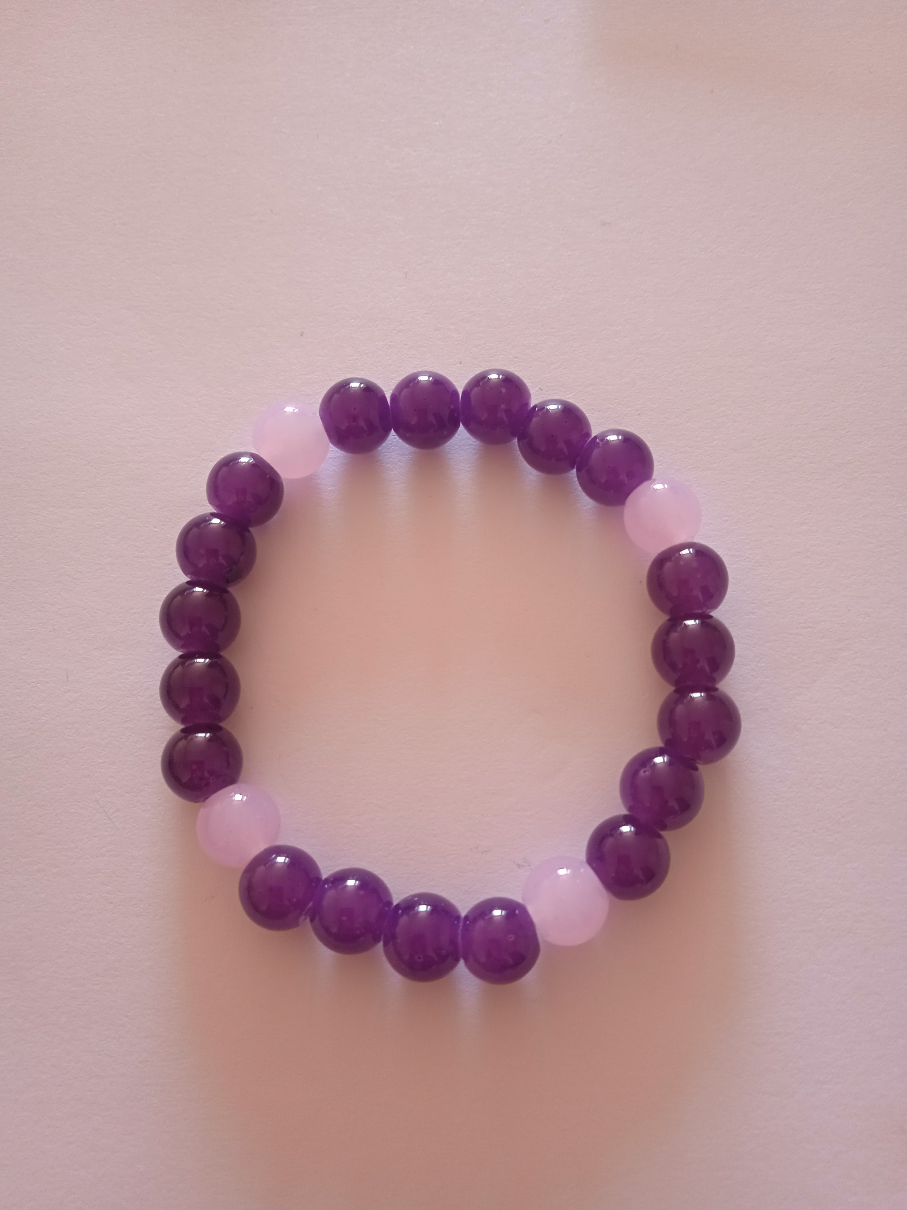 bracelet violet & rose protection améthyste