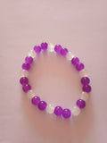 bracelet perle violet & blanc