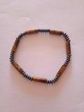 bracelet oeil de tigre marron acier