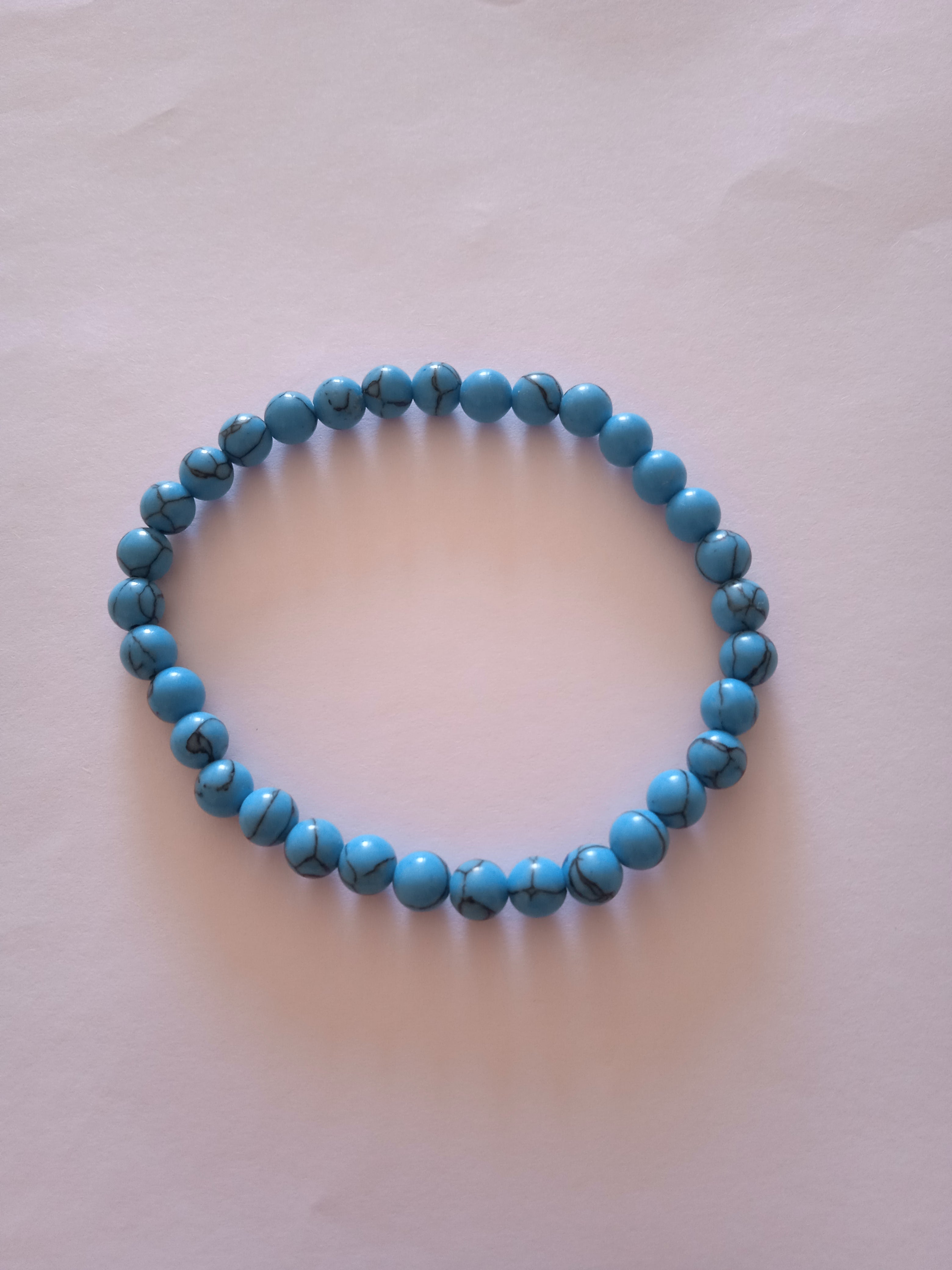 bracelet perle bleu turquoise rayé rayé