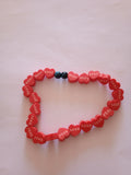 bracelet coeur rouge pierre oeil de chat bleu turquoise