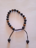 bracelet oeil de tigre protection noir ajustable