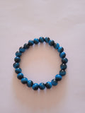 bracelet perles bleu turquoise obsidienne protection oeil de chat