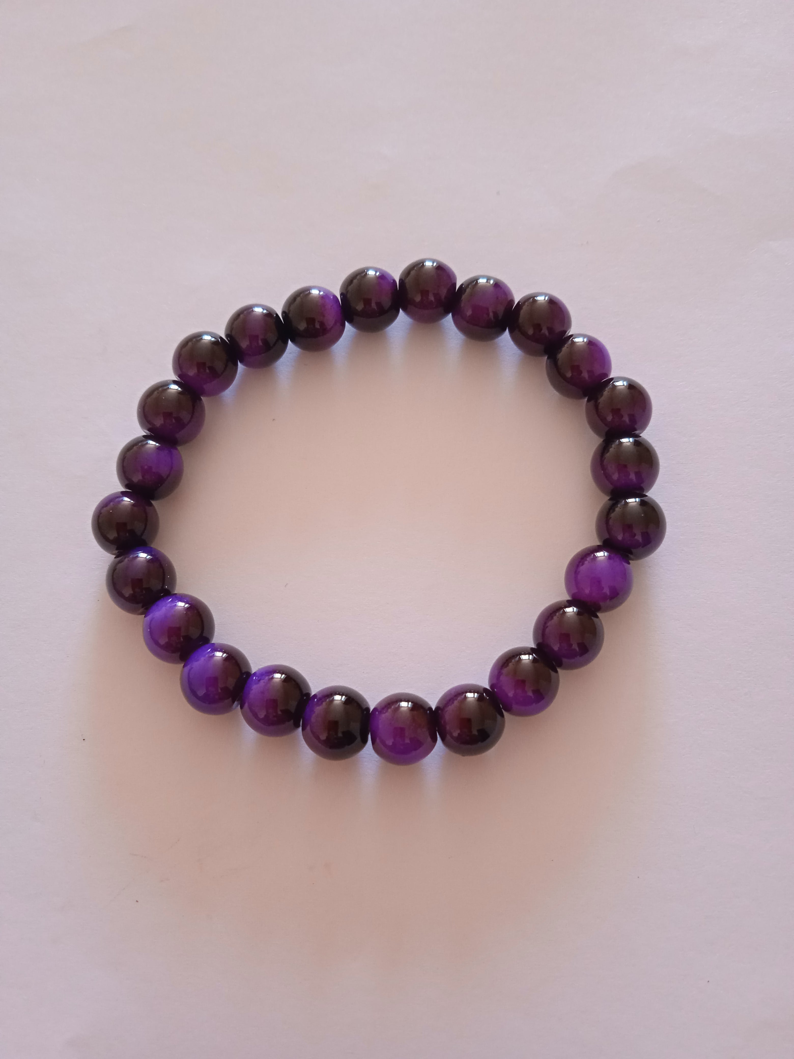 bracelet améthyste perles violet protection