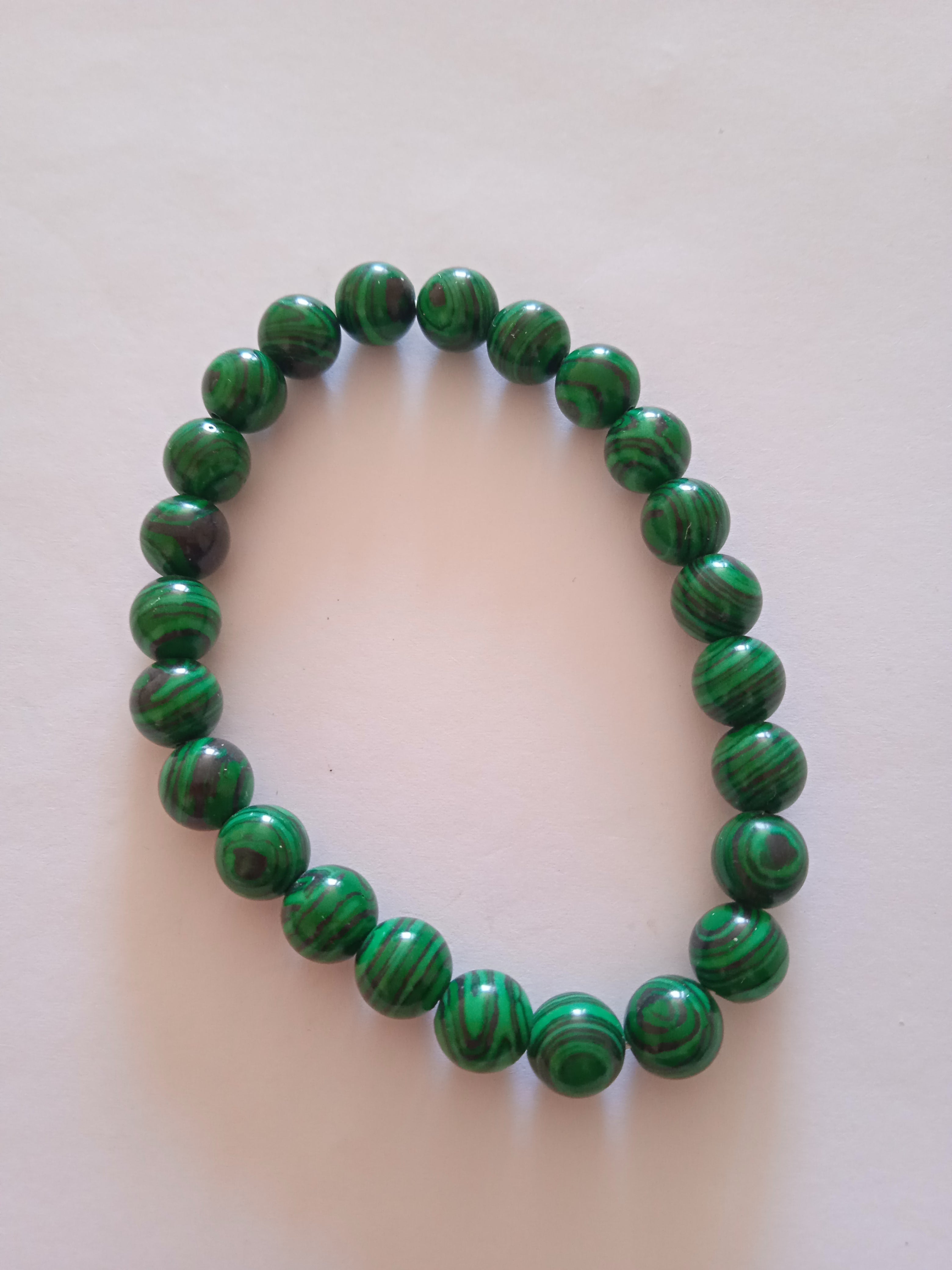 bracelet tendance perles vert turquoise rayé protection