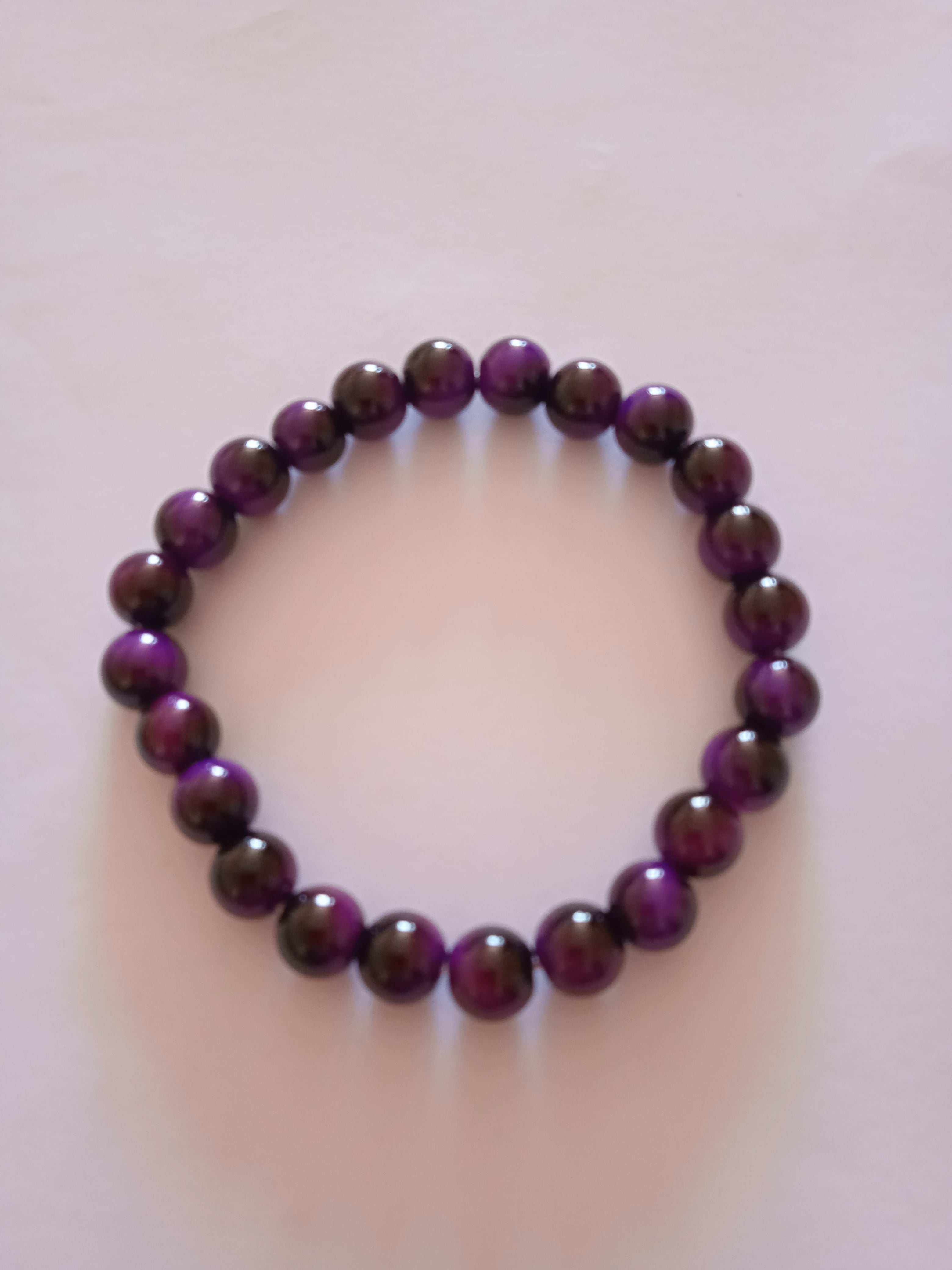 bracelet perles violet & noir protection