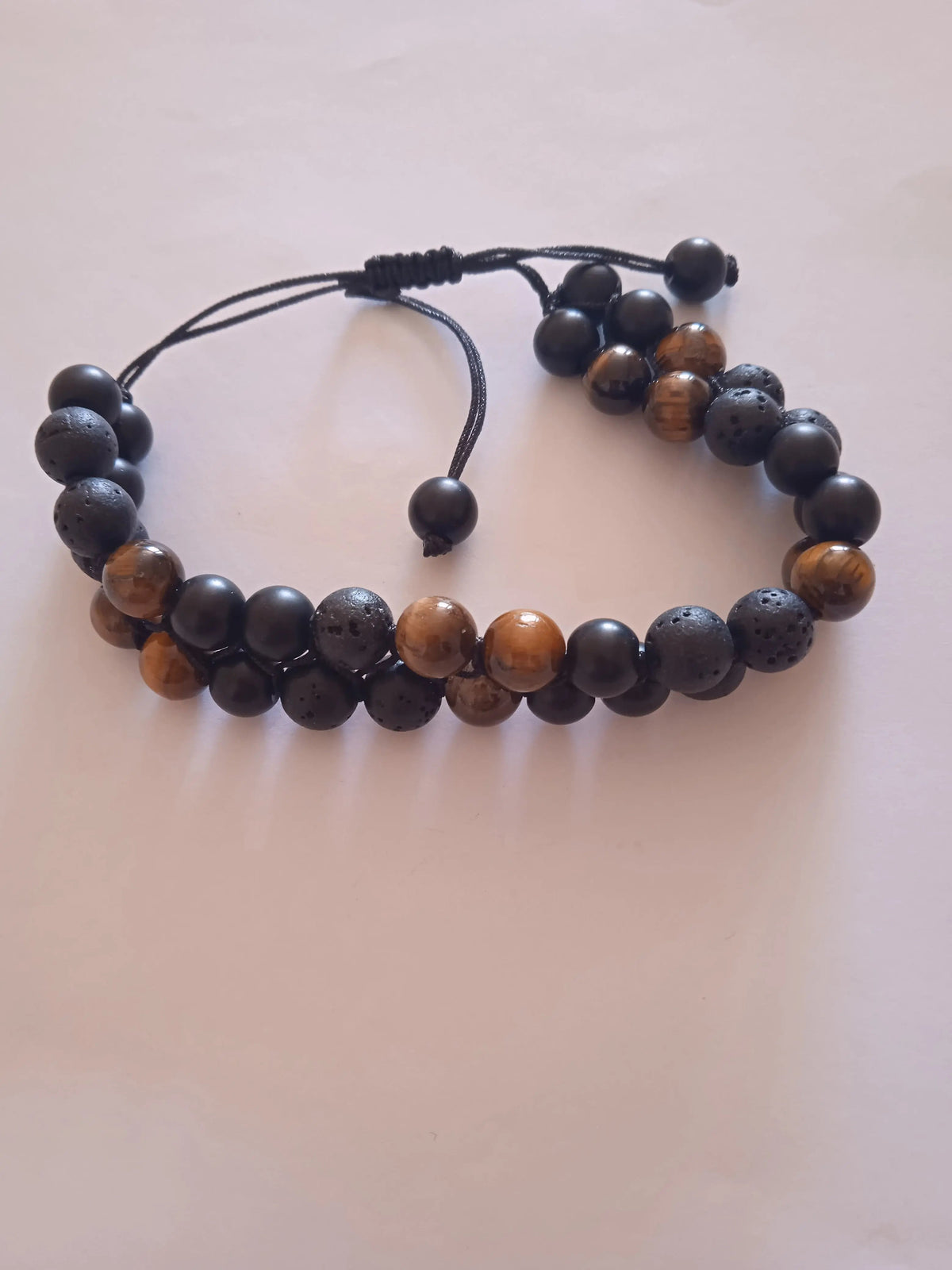 Bracelet Œil de Tigre Ajustable Tressé Double Protection – Armure Tressée & Vision Féline Redoublée