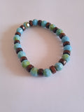bracelet femme bleu turquoise marron