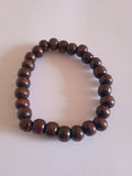 bracelet mixte en bois marron simple