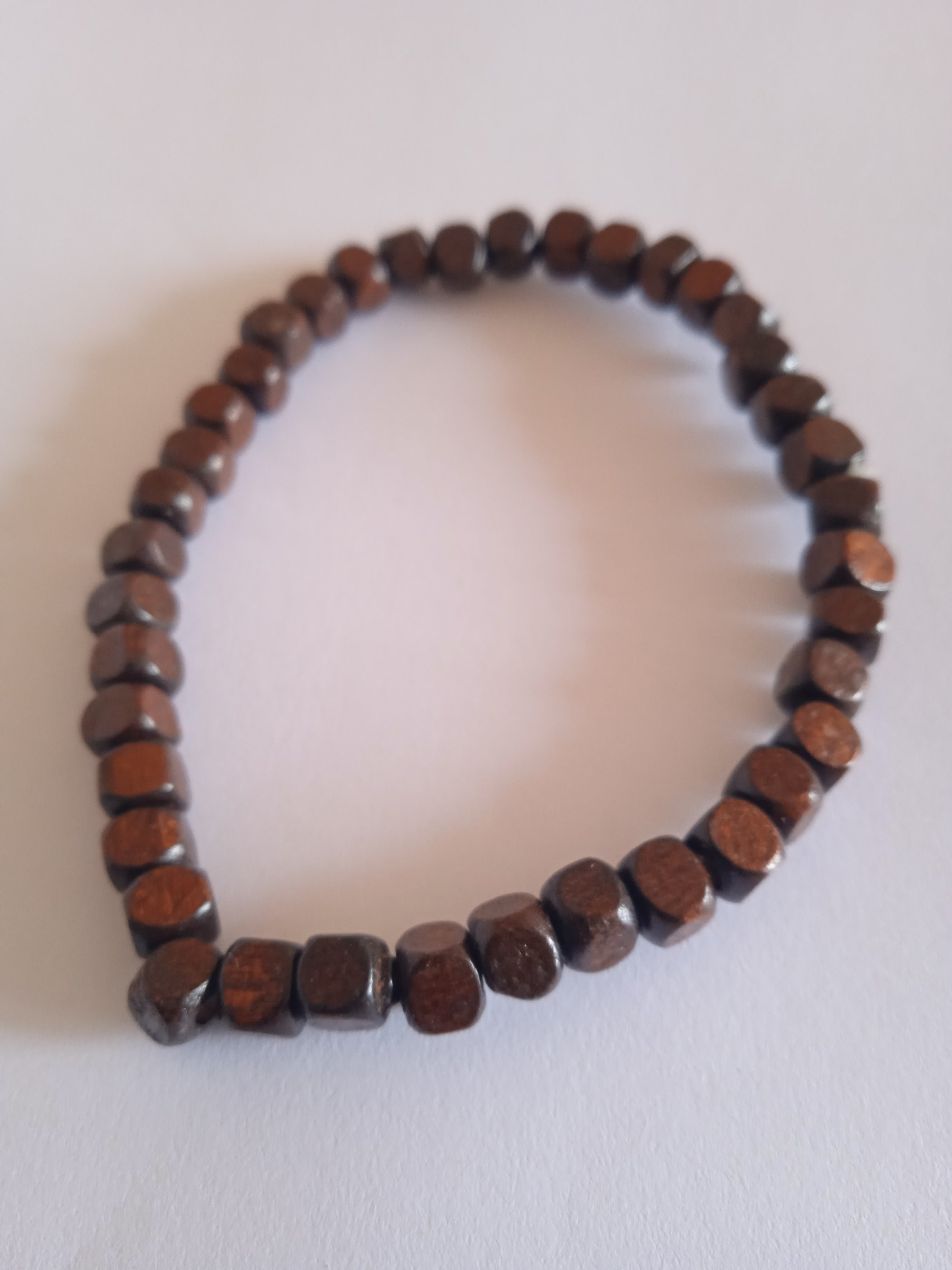 bracelet en bois carré marron