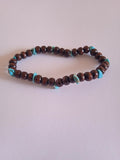 bracelet femme marron turquoise