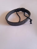 bracelet mixte ajustable cuir étoile noir