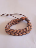 bracelet femme tissu marron