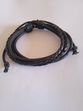 bracelet mixte ajustable cuir noir